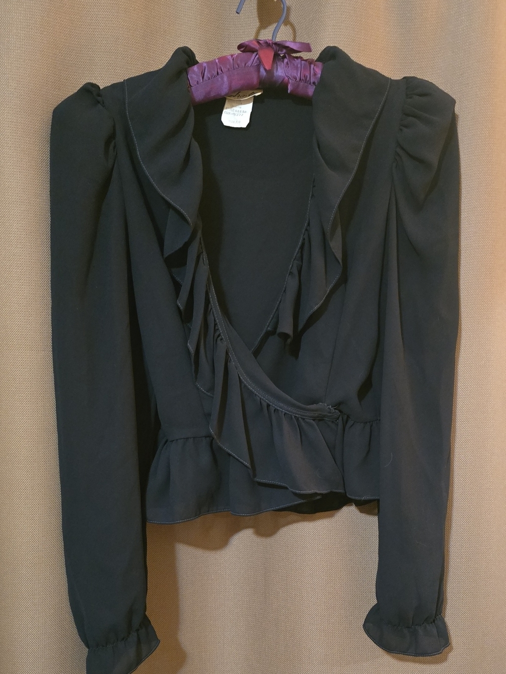 Vintage Charlie California Sheer Black Blouse